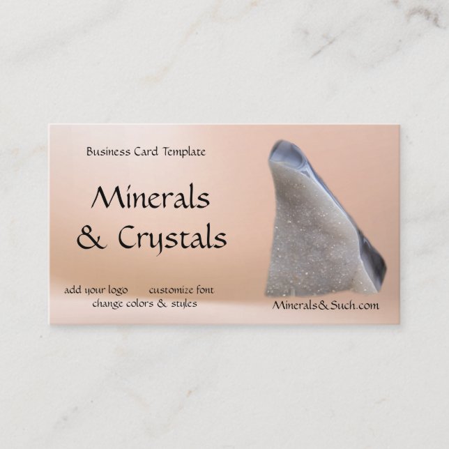 Tarjeta De Visita Cristales de curación de Geode Mineral (Anverso)