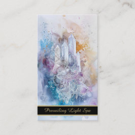 Tarjeta De Visita *~* Crístales de goteo de arcoiris AP90 Gold QR