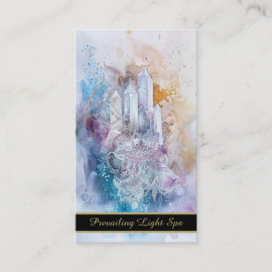 Tarjeta De Visita *~* Crístales de goteo de arcoiris AP90 Gold QR