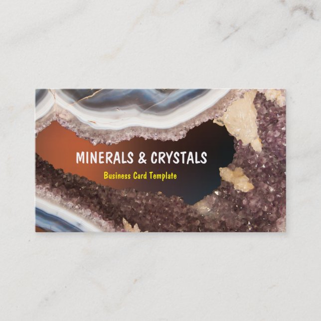 Tarjeta De Visita Cristales de la amatista de Geode de la ágata (Anverso)