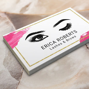 Tarjeta De Visita Cristales Eyelash Artista de maquillaje Wink Saló