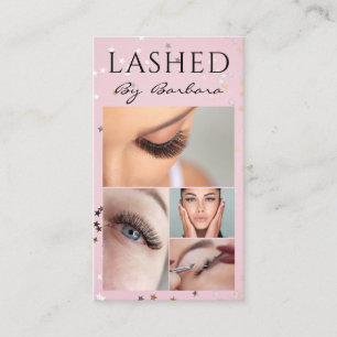 Tarjeta De Visita Cristales Eyelash Makeup Artista Rosa destellan Sa