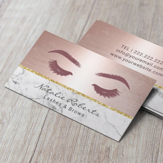 Tarjeta De Visita Cristales Eyelash Maquillaje Artista Rosa Moda Már (Subido por el creador)