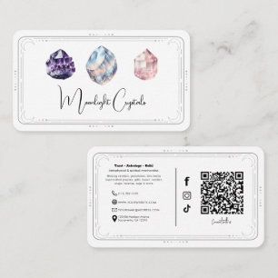 Tarjeta De Visita Cristales Metafísicos Cuarzo QR Redes Sociales