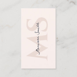 Tarjeta De Visita Cristales modernos Artista Pastel Monograma Rosa B