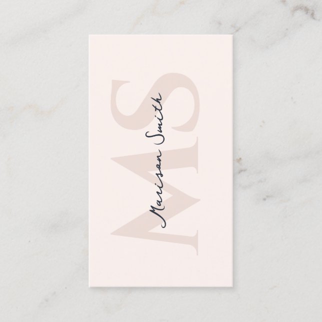 Tarjeta De Visita Cristales modernos Artista Pastel Monograma Rosa B (Anverso)