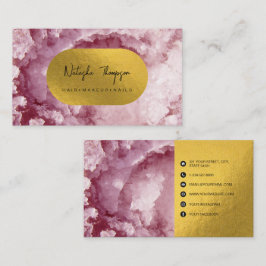 Tarjeta De Visita Cristales rosados del mar de Relieve metalizado do