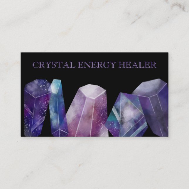 Tarjeta De Visita * Cristales Universos Cosmos Gemstone Watercolor G (Anverso)