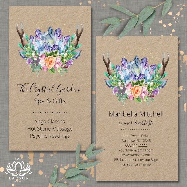 Tarjeta De Visita Cristales Yoga Energy Healer Psychic Reiki Spa (Subido por el creador)