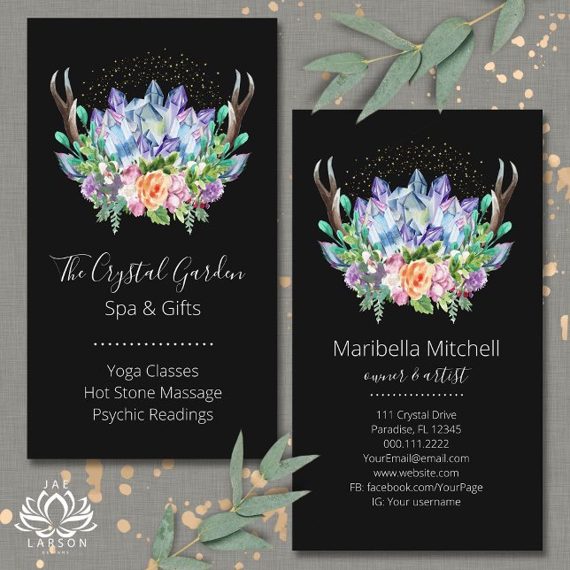 Tarjeta De Visita Cristales Yoga Energy Healer Psychic Reiki Spa (Subido por el creador)