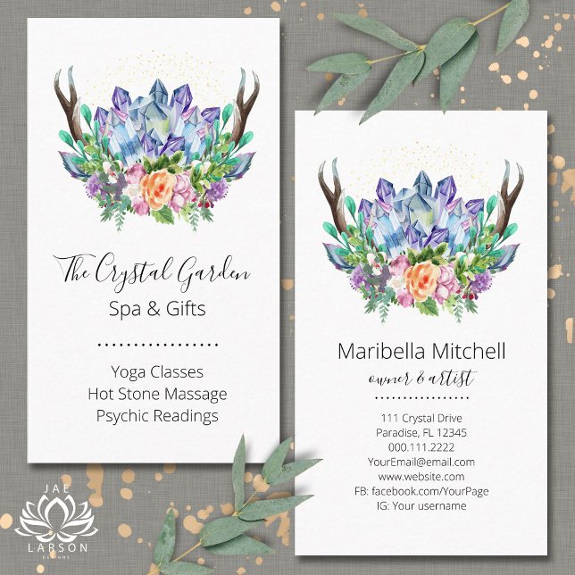 Tarjeta De Visita Cristales Yoga Energy Healer Psychic Reiki Spa (Subido por el creador)