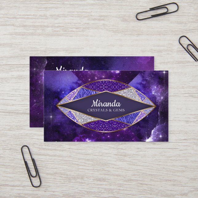 Tarjeta de visita cristalina de la galaxia de la (Anverso/Reverso In Situ)