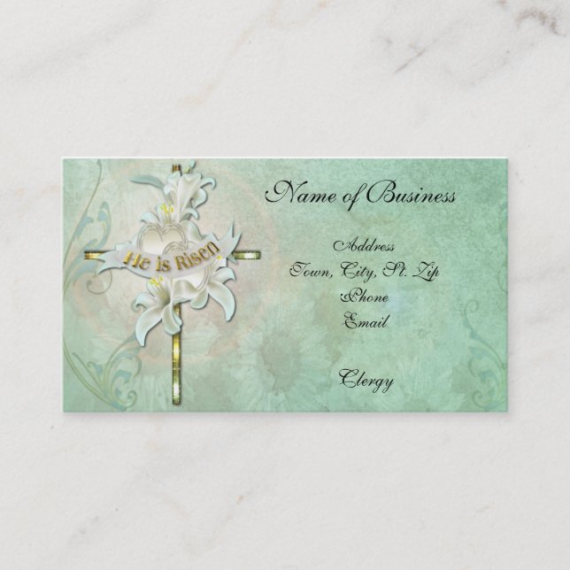 Tarjeta de visita cristiana (Anverso)