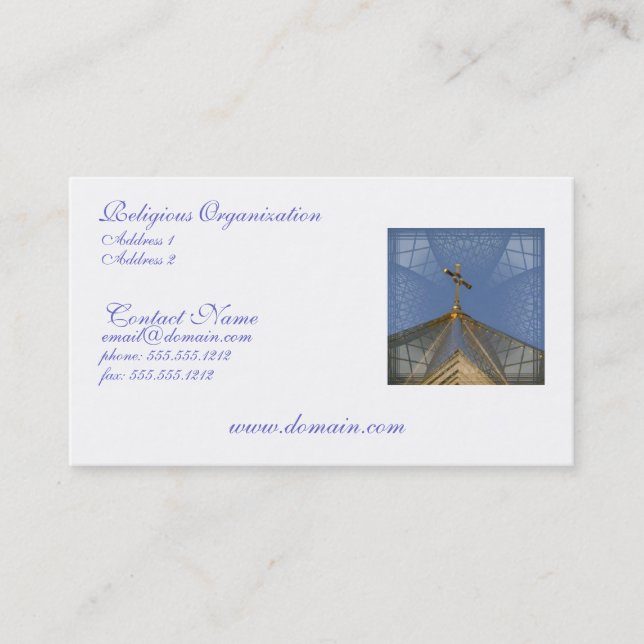 Tarjeta de visita cristiana de la adoración (Anverso)