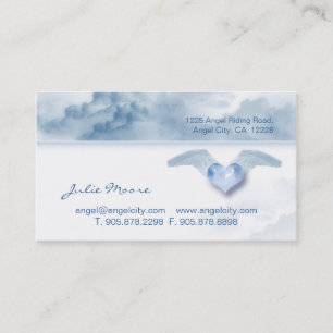 Tarjeta de visita cristiana del corazón del ánge