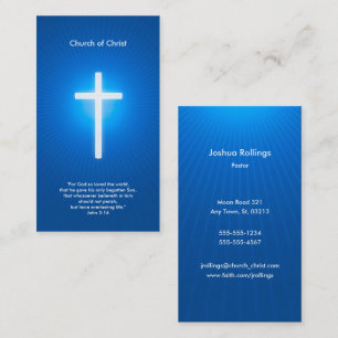 Tarjeta De Visita Cristiano - azul marino