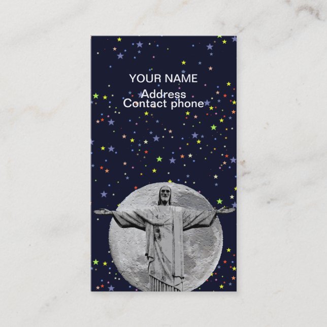 Tarjeta De Visita Cristo, luna y estrellas (Anverso)