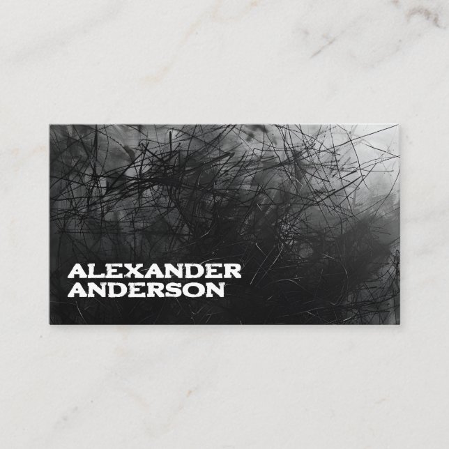 Tarjeta De Visita Crítica mínima de negro profesional (Anverso)