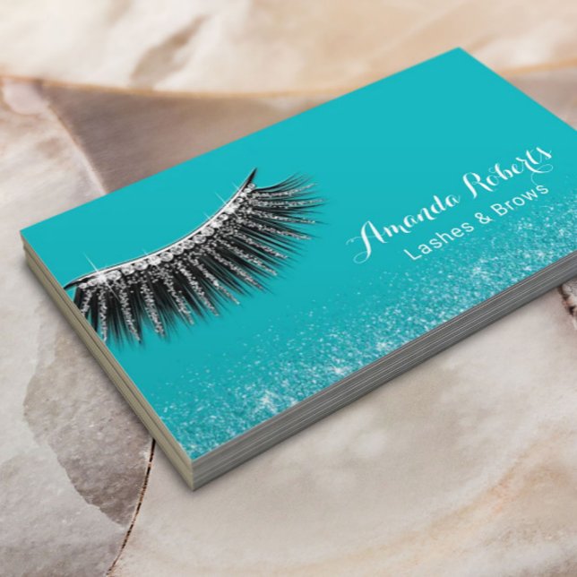 Tarjeta De Visita Critican a la artista Glam Purpurina Eyelash Verde (Subido por el creador)