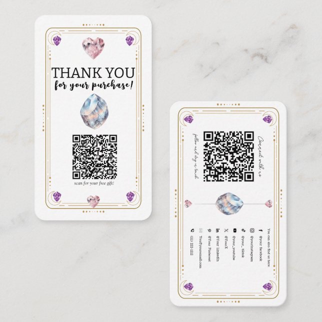 Tarjeta De Visita Críticos metafísicos Quartz Gold Medios sociales Q (Anverso / Reverso)