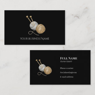 Tarjeta De Visita Crochet Business Card with Yarn Balls & Needles