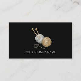 Tarjeta De Visita Crochet Business Card with Yarn Balls & Needles