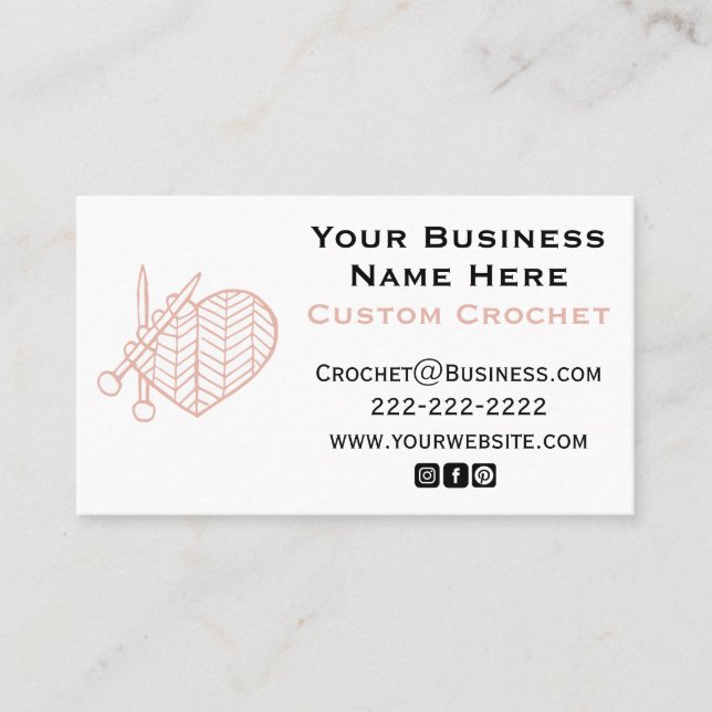 Tarjeta De Visita Crochet Custom Business Card (Anverso)