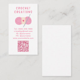 Tarjeta De Visita Crochet de código QR simple y moderno