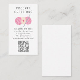 Tarjeta De Visita Crochet de código QR simple y moderno