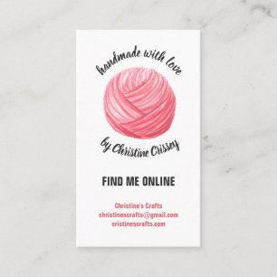 Tarjeta De Visita Crochet de naves rosadas  Hilados de punto hechos