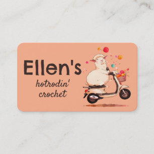 Tarjeta De Visita Crochet de scooter de oveja tejedora de punto hila