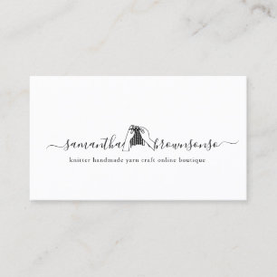 Tarjeta De Visita Crochet knitter estilo artesanal de hilo