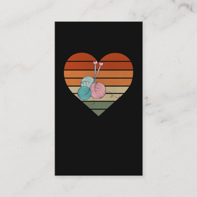 Tarjeta De Visita Crocheter de croquis de nido de aguijón retro Yarn (Anverso)