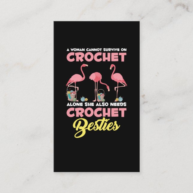 Tarjeta De Visita Crocheting Flamingo Crafting Crochet Friends Yarn (Anverso)