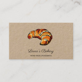 Tarjeta De Visita Croissants Home Bakery Rustic Vintage