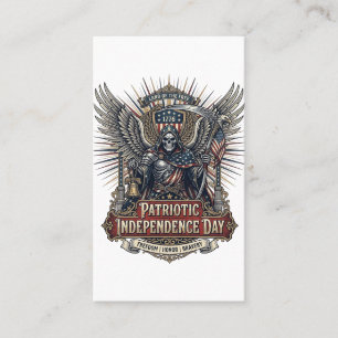 Tarjeta De Visita Cromado Patriótico Reaper Oscuro Patriota Esquelet