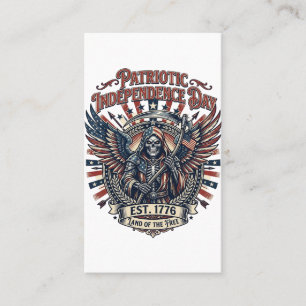 Tarjeta De Visita Cromado Patriótico Segador Patriota Oscuro Esquele