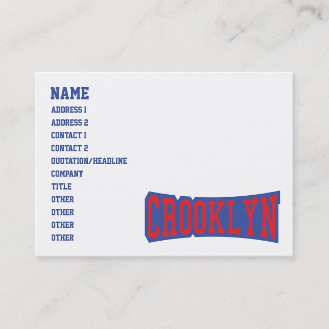 TARJETA DE VISITA CROOKLYN, NYC (Anverso)