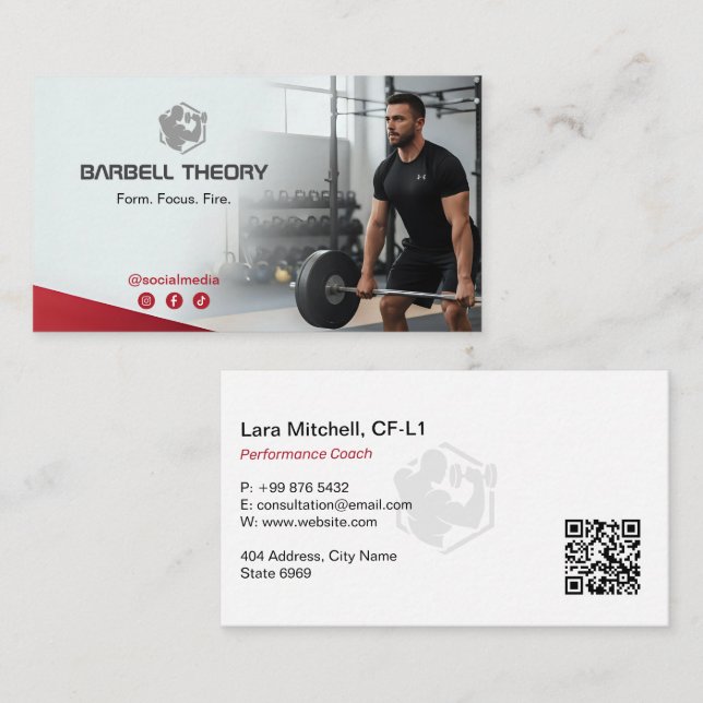 Tarjeta De Visita CrossFit Coach Business | Minimalist Fitness (Anverso / Reverso)