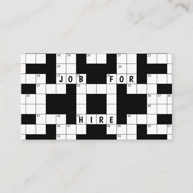 Tarjeta De Visita Crossword Puzzle Business (Anverso)