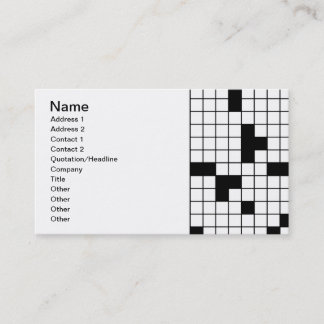 TARJETA DE VISITA CROSSWORD PUZZLE PATTERN GRÁFICOS JUEGOS PALABRAS