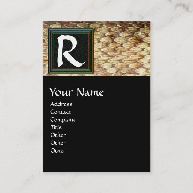 Tarjeta De Visita CROTALUS MONOGRAM, blanco negro oscuro brillante (Anverso)