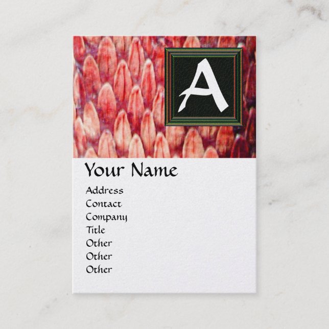 Tarjeta De Visita CROTALUS MONOGRAM ,papel metálico de oro rojo (Anverso)