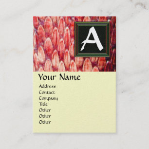 Tarjeta De Visita CROTALUS MONOGRAM ,papel metálico platino rojo