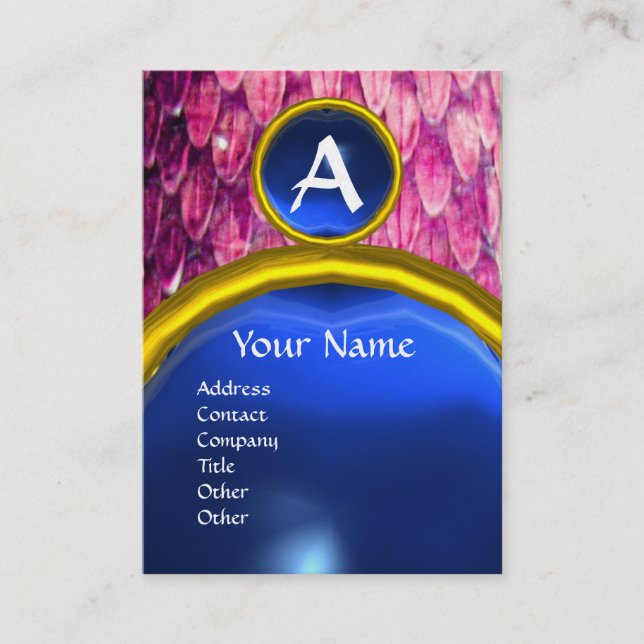 Tarjeta De Visita CROTALUS MONOGRAM SAPPHIRE, violeta rosa brillante (Anverso)