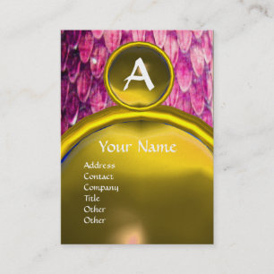 Tarjeta De Visita CROTALUS MONOGRAM TOPAZ, negrita brillante rosa pú