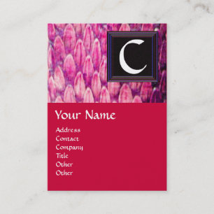 Tarjeta De Visita CROTALUS SQUARE MONOGRAM , negrita rosa negro rojo