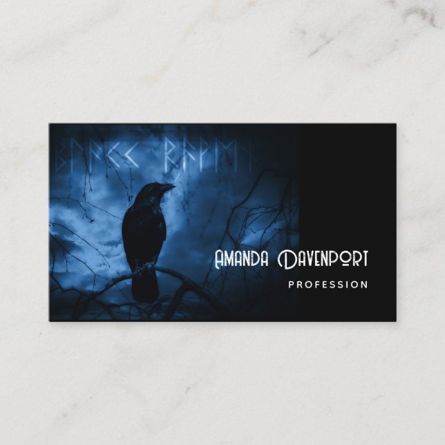 Tarjeta De Visita Crow negro con estilo de Gótico oscuro (Anverso)