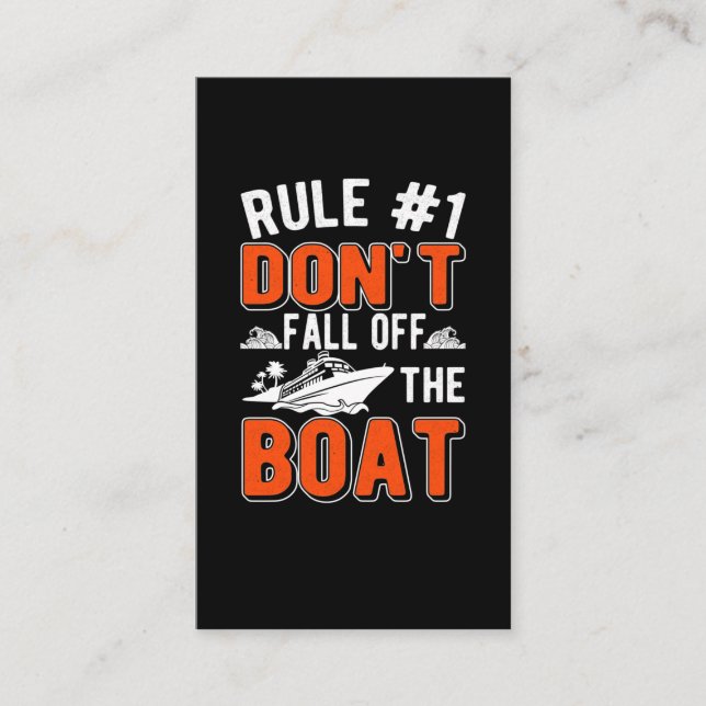 Tarjeta De Visita Cruise Rules Bote Funny Cruise Ship (Anverso)
