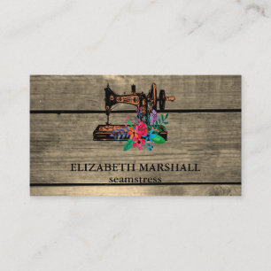 Tarjeta De Visita Crujiente de madera rústica Shabby Moda de coser 